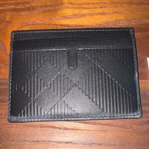 Burberry Textured Black Card Holder (New with Minor Defect)